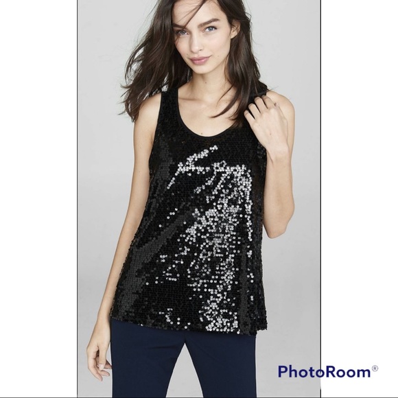 Forever 21 Black Sequence Tank Top. - Picture 2 of 6